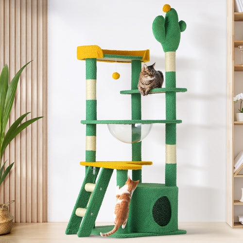 CTR-GAR-B12-143-GN Alopet Cat Tree Tower Scratching Post 144cm Pet Condo House Furniture Scratcher