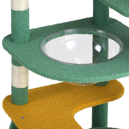 CTR-GAR-B12-143-GN Alopet Cat Tree Tower Scratching Post 144cm Pet Condo House Furniture Scratcher