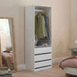 WA-MEXI-185G3D-WH-AB Cassandra 3 Drawer Wardrobe