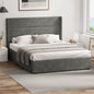 BF-B-CHARM-Q-CH-GY-ABC Living Fusion Ciaran Chenille Gas Lift Storage Bed Grey