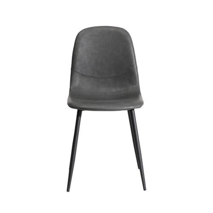 DCH-ECO-GY-2PC Oikiture 2x Dining Chairs Kitchen Accent Chair Lounge Room PU Leather Grey