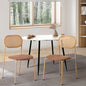 DCH-RATPU-BR-2PC Oikiture 2PCS Dining Chair Rattan PU Leather Brown