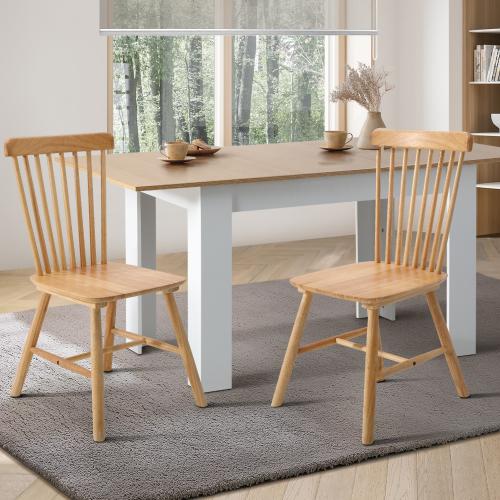 DCH-ROD-WD-2PC Oikiture 2x Dining Chairs Minimalist Vertical Back Wooden
