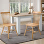 DCH-ROD-WD-2PC Oikiture 2x Dining Chairs Minimalist Vertical Back Wooden