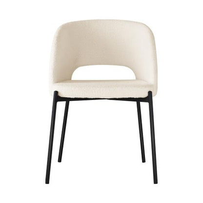 DCH-SURA-WHBK-2PC Oikiture Dining Chair Set of 2 Sherpa White and Black
