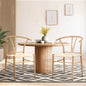 DCH-YCH-MET-WD-2PC Oikiture 2x Dining Chair Metal Hans Wegner Chair Wishbone Cafe Lounge Beige