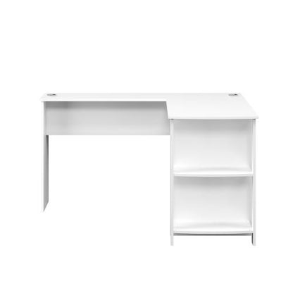 DK-VJ-CONR-F9-WH-AB Oikiture L-shape Computer Desk Home Office Writing Desk w/ Storage Shelves White