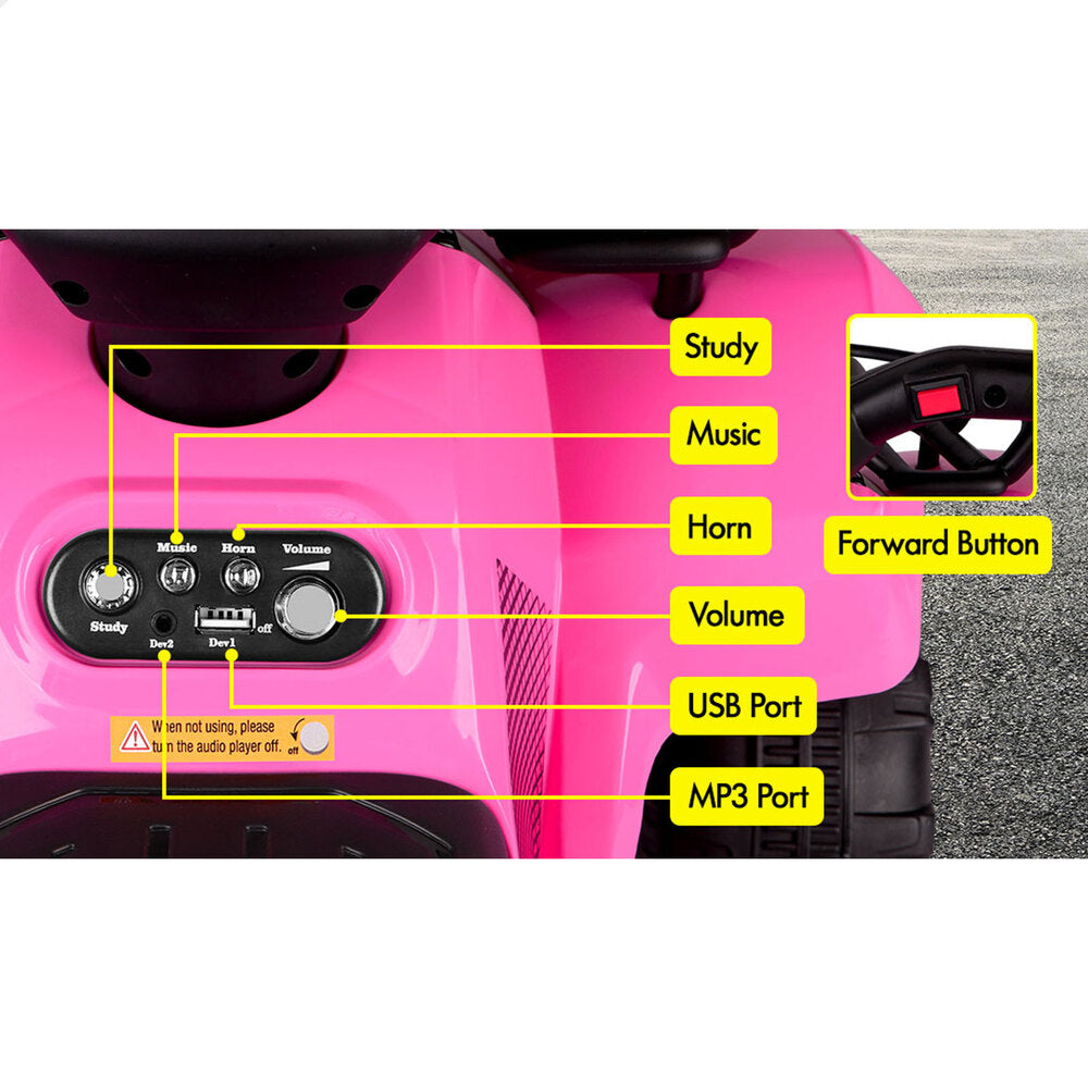 A-CAR-ATV-PK ALFORDSON Ride On Car Kids Electric ATV Pink