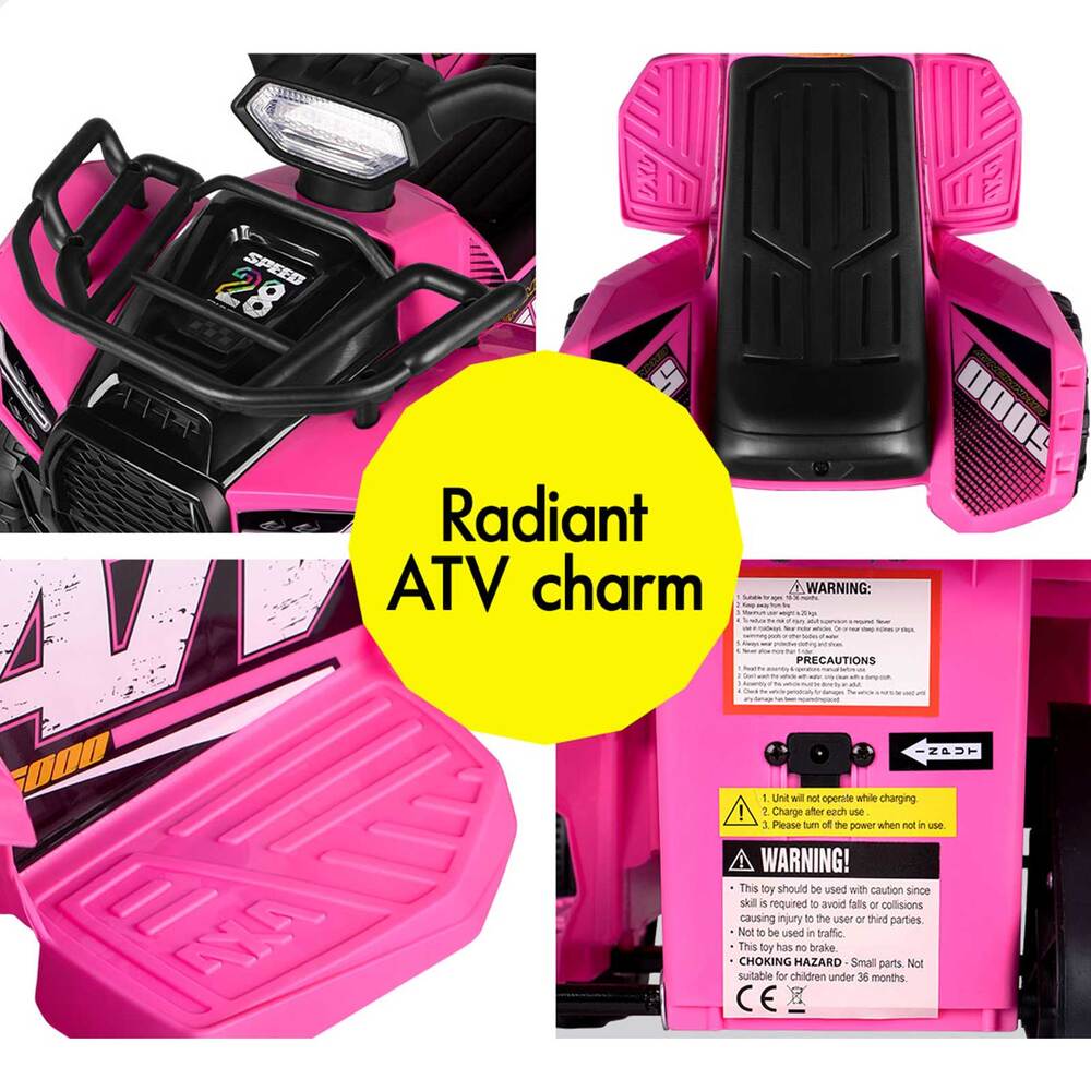 A-CAR-ATV-PK ALFORDSON Ride On Car Kids Electric ATV Pink