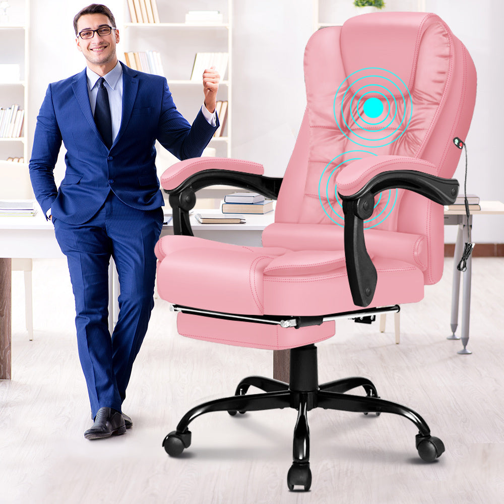 A-OCH-MASG-B-FT-PINK ALFORDSON Massage Office Chair FOOTREST Executive Gaming Racing Seat Pink PU