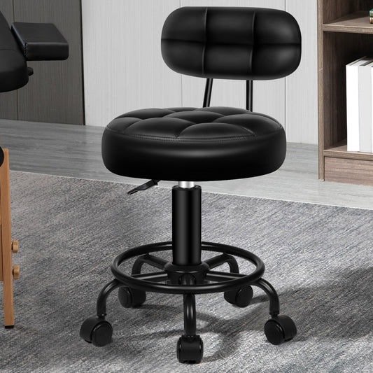 A-SLN-BACK-TUF-BK ALFORDSON Salon Stool Backrest Swivel Barber Hair Dress Chair Riley Black