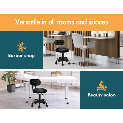 A-SLN-BACK-TUF-BK ALFORDSON Salon Stool Backrest Swivel Barber Hair Dress Chair Riley Black