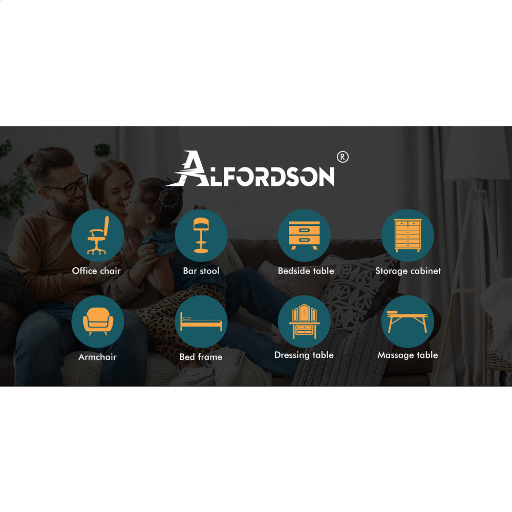A-SLN-BACK-TUF-BK ALFORDSON Salon Stool Backrest Swivel Barber Hair Dress Chair Riley Black