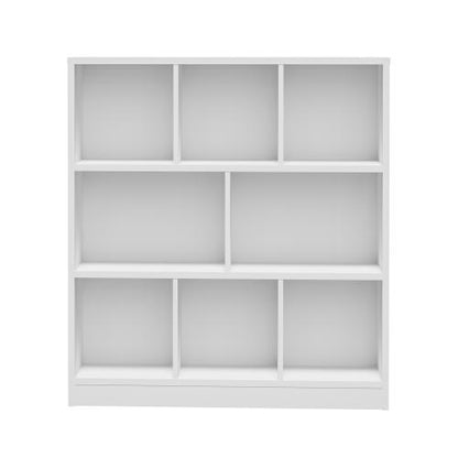 DS-VJ-GENI-WH Oikiture Bookshelf Bookcase Display Shelves Unit Storage Organizer Stand White