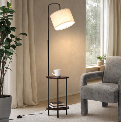 FL-A-TABLE-161H-BK Arbour & Nook Darina Iron Floor Lamp Black