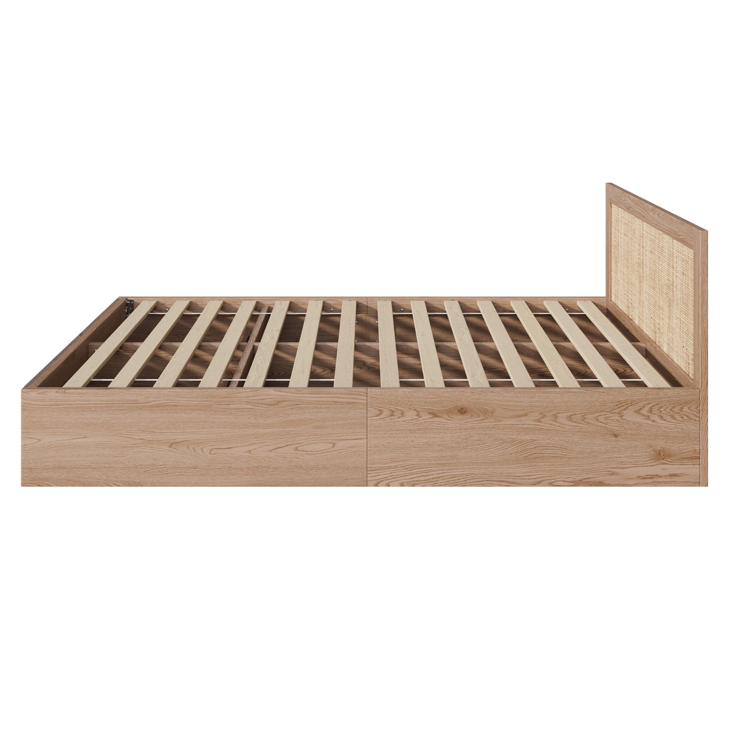 Holly Rattan Platform Queen Bed with Underbed Drawers