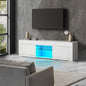 EU-B3-130-LED-WH Oikiture TV Cabinet RGB LED Gloss 130cm White