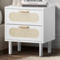 BT-PAPI-2D-WH Eldric Rattan 2 Drawer Bedside Table