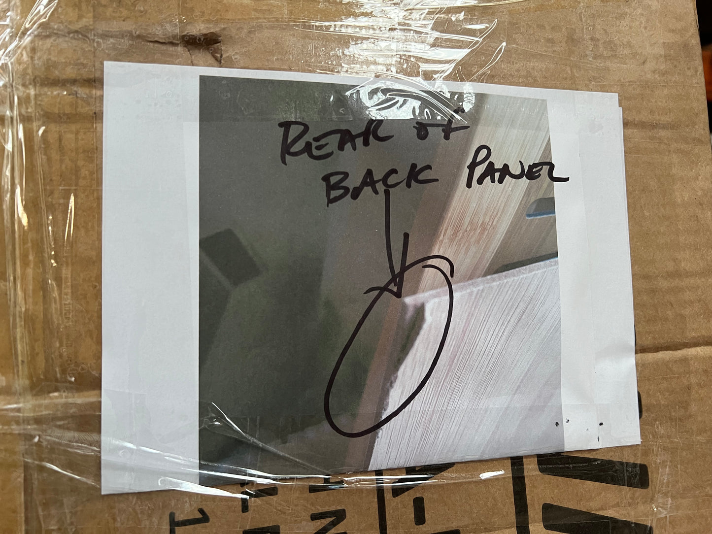 Scratched WA-BM-BLINDS-A2-WD Rear of Back Panel and Top on Outside Marked