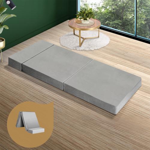 FM-A4-S2-LTGY Bedra Foldable Foam Mattress Single Sofa Bed Portable Camping Cushion Floor Bed