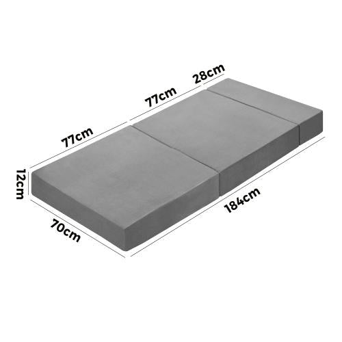 FM-A4-S2-LTGY Bedra Foldable Foam Mattress Single Sofa Bed Portable Camping Cushion Floor Bed