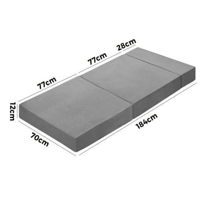 FM-A4-S2-LTGY Bedra Foldable Foam Mattress Single Sofa Bed Portable Camping Cushion Floor Bed