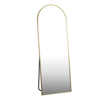 FM-ARCHED-16560-GD Oikiture Full Length Mirror Arched Free Standing Gold
