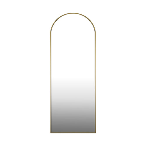 FM-ARCHED-16560-GD Oikiture Full Length Mirror Arched Free Standing Gold