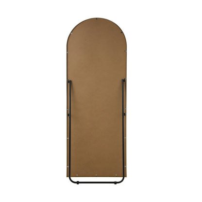 FM-ARCHED-16560-GD Oikiture Full Length Mirror Arched Free Standing Gold