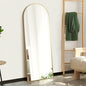 FM-ARCHED-16560-GD Oikiture Full Length Mirror Arched Free Standing Gold