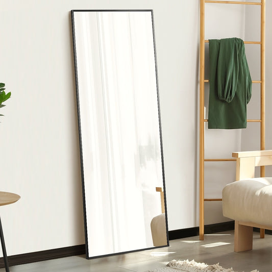 FM-B-RECT-16560-BK Oikiture 166x60cm Full Length Mirror Dressing Floor Mirrors Black