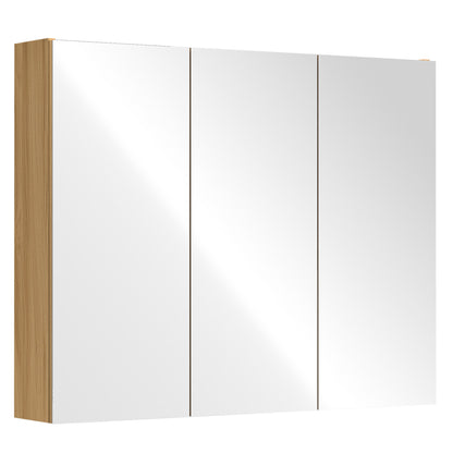 ST-BD-MR90-WD Arbour & Nook Sofie 900mm Light Wood Mirrored Shaving Cabinet