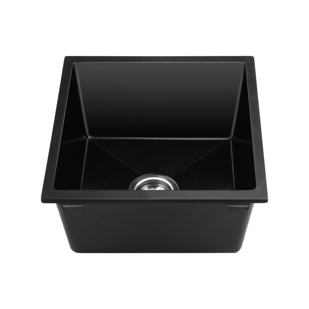 GSK-3838-BK Kitchen Sink 38x38cm Granite Stone Sink Laundry Basin Single Bowl Black
