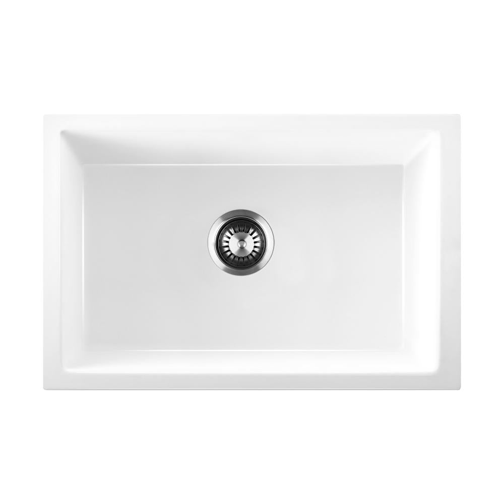 GSK-7045-WH 70x45cm Kitchen Sink 70x45cm Granite Stone Sink Laundry Basin Single Bowl White