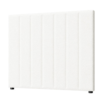 HB-EDDI-SP-WH Oikiture Bed Frame Headboard King Single / Single White Boucle