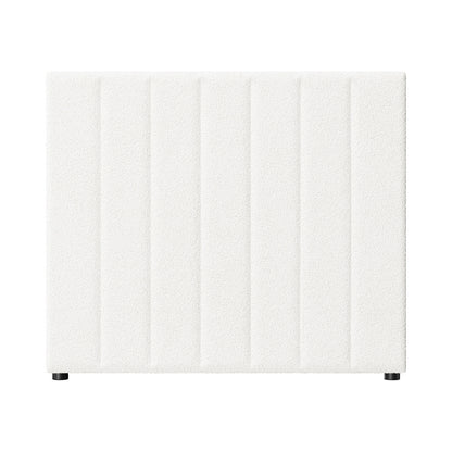 HB-EDDI-SP-WH Oikiture Bed Frame Headboard King Single / Single White Boucle
