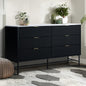 COD-WAVE-6D-WHBK-AB Hammond Faux Marble 6 Drawer Chest