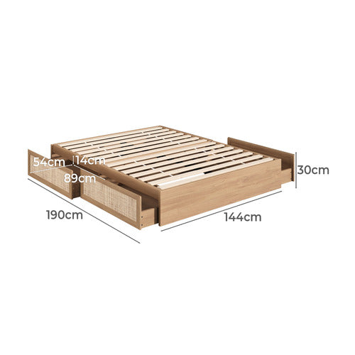 BF-BOSI-D-WD-ABCD Holly Rattan Bed Base with Underbed Drawers