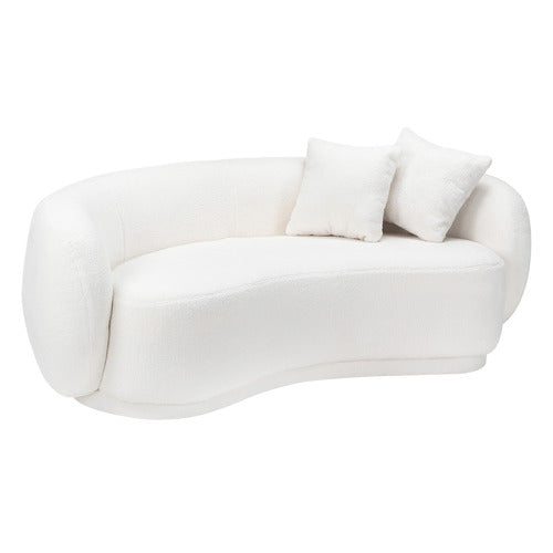 ACH-CASEW-SP-WH LivingFusion Millie 3 Seater Rounded Teddy Sofa White