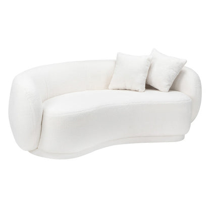 ACH-CASEW-SP-WH LivingFusion Millie 3 Seater Rounded Teddy Sofa White