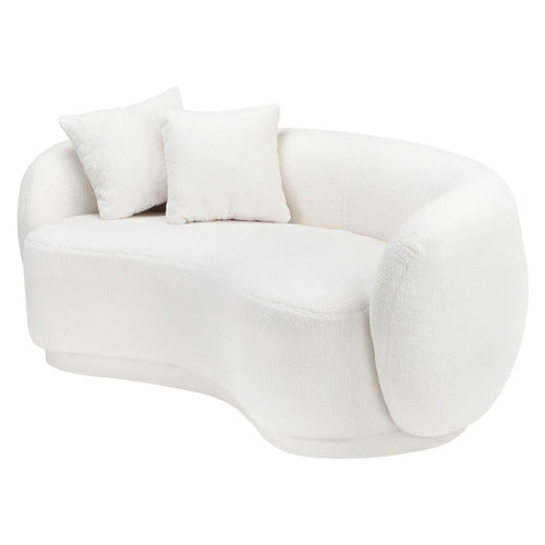 ACH-CASEW-SP-WH LivingFusion Millie 3 Seater Rounded Teddy Sofa White