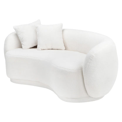 ACH-CASEW-SP-WH LivingFusion Millie 3 Seater Rounded Teddy Sofa White