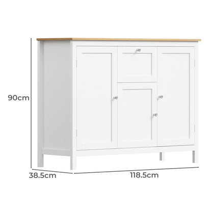 SB-MF-ANNY-WDWH-AB Living Fusion Jada 3 Door Sideboard Buffet