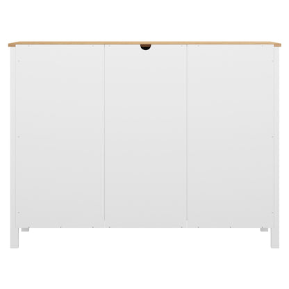 SB-MF-ANNY-WDWH-AB Living Fusion Jada 3 Door Sideboard Buffet