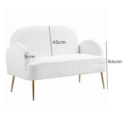 IHD-JASF21-WH Julika 2 Seater Boucle Sofa White Color