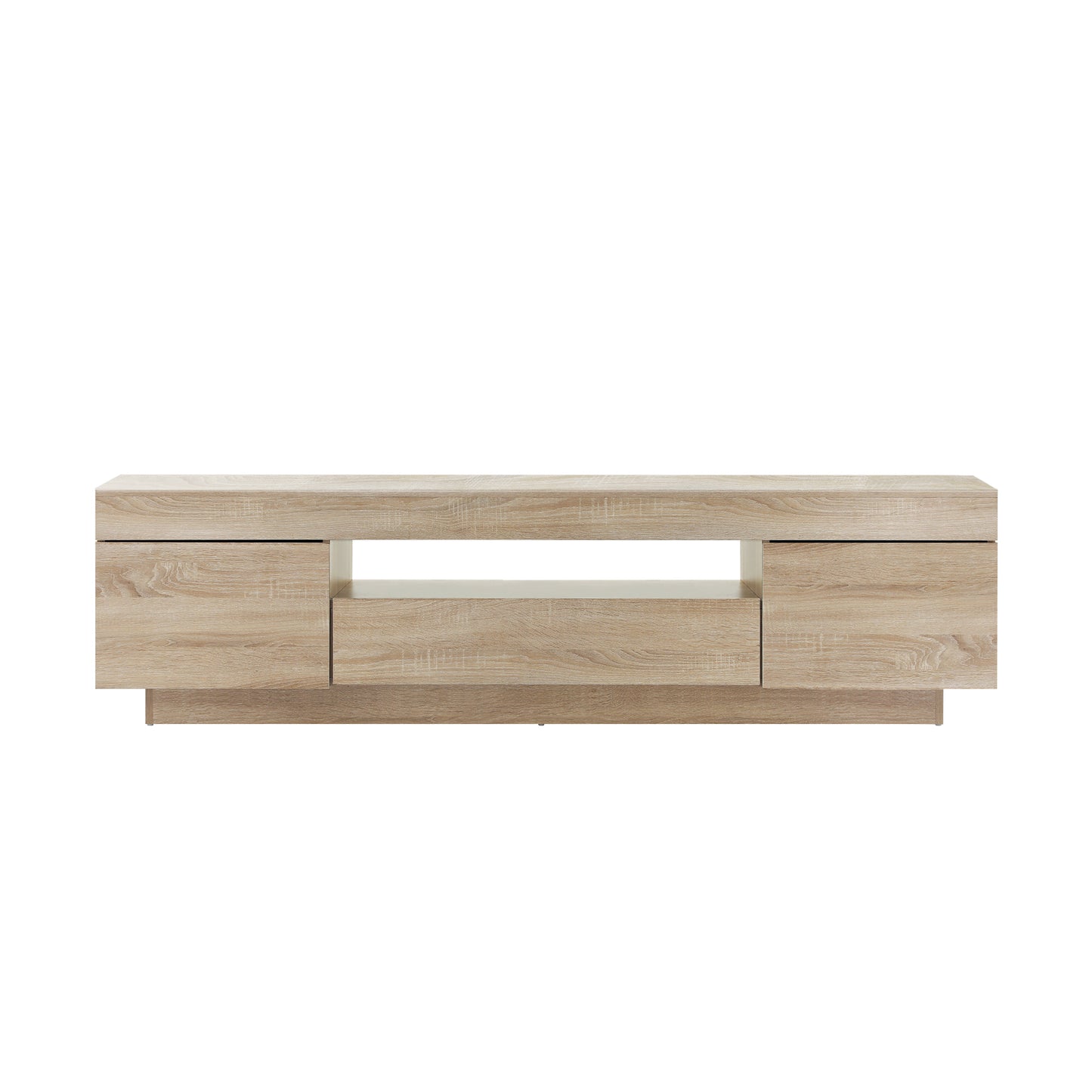 EU-B6-180-WD Oikiture TV Cabinet Entertainment Unit Stand Storage Drawer White Wooden 180cm