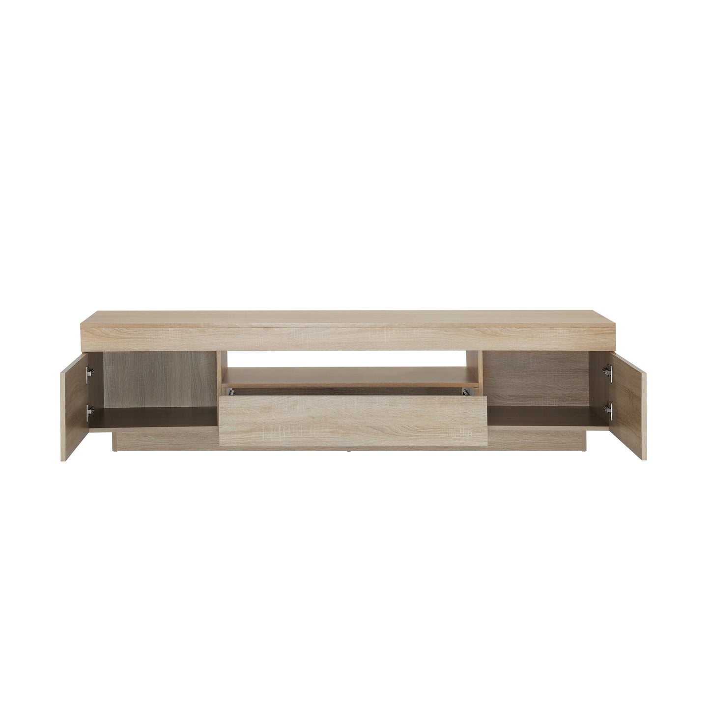 EU-B6-180-WD Oikiture TV Cabinet Entertainment Unit Stand Storage Drawer White Wooden 180cm