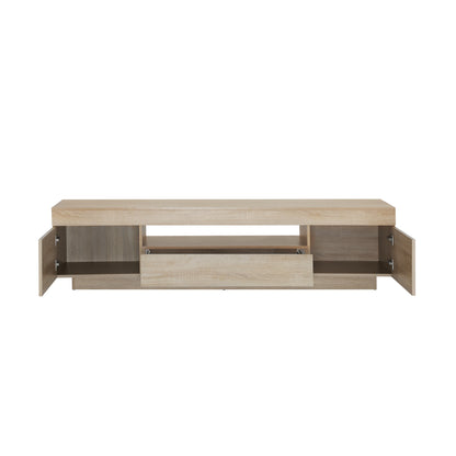 EU-B6-180-WD Oikiture TV Cabinet Entertainment Unit Stand Storage Drawer White Wooden 180cm