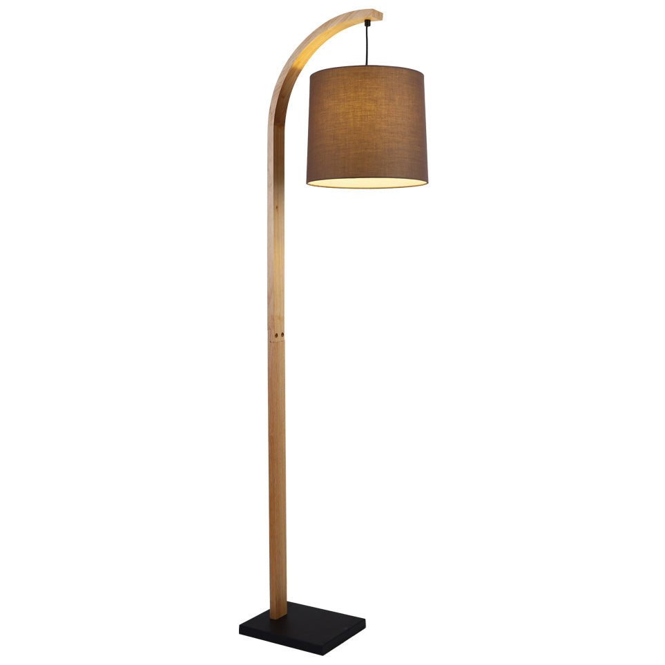 LL-27-0144 Luminea Keziah Rubberwood Floor Lamp