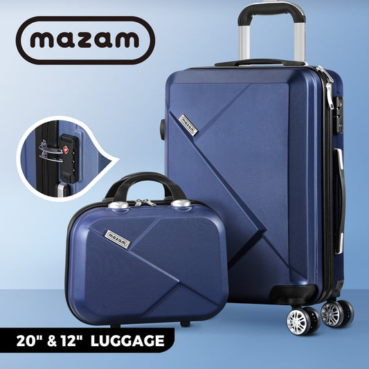 LGS-A2-2PCS-NV 2Pcs Luggage Suitcase Trolley Set Travel Tsa Lock Storage Hard Case Navy